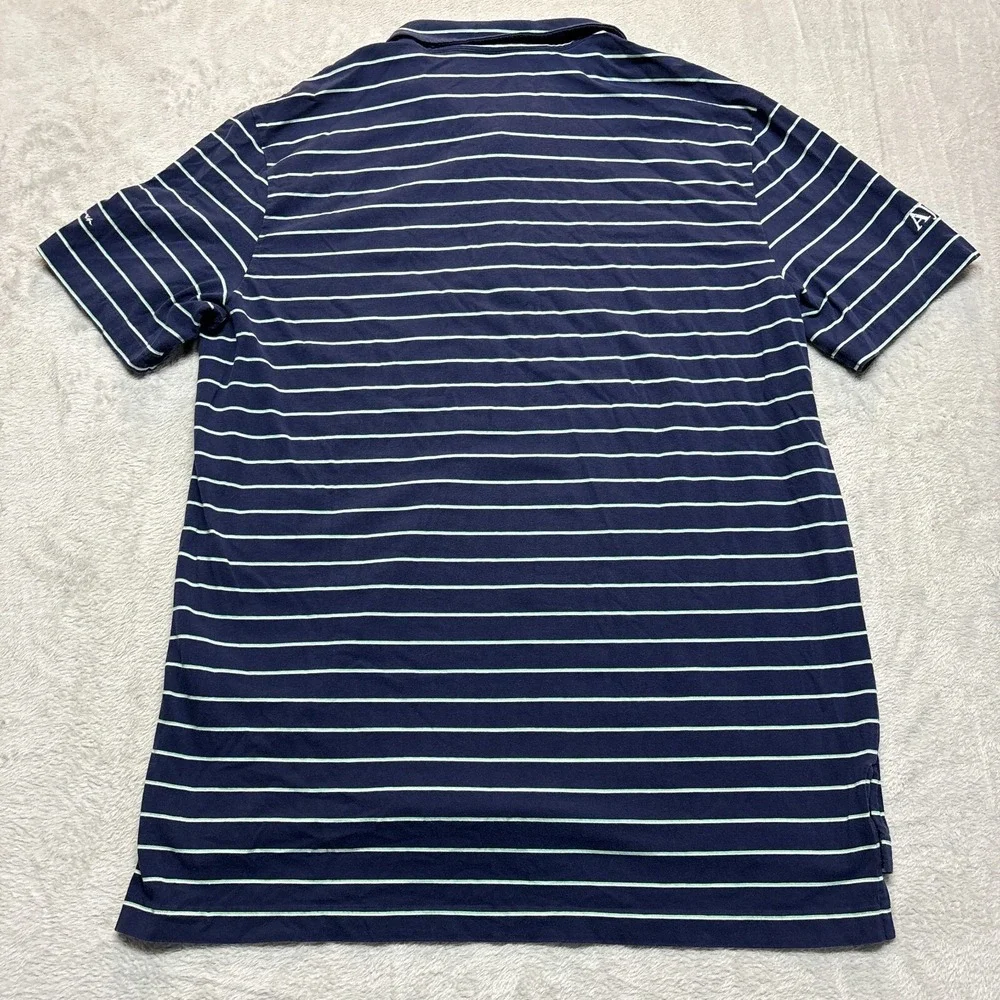 Ralph Lauren Polo Golf Shirt Mens L‎ Justin Thomas Big Pony AJGA Striped Blue